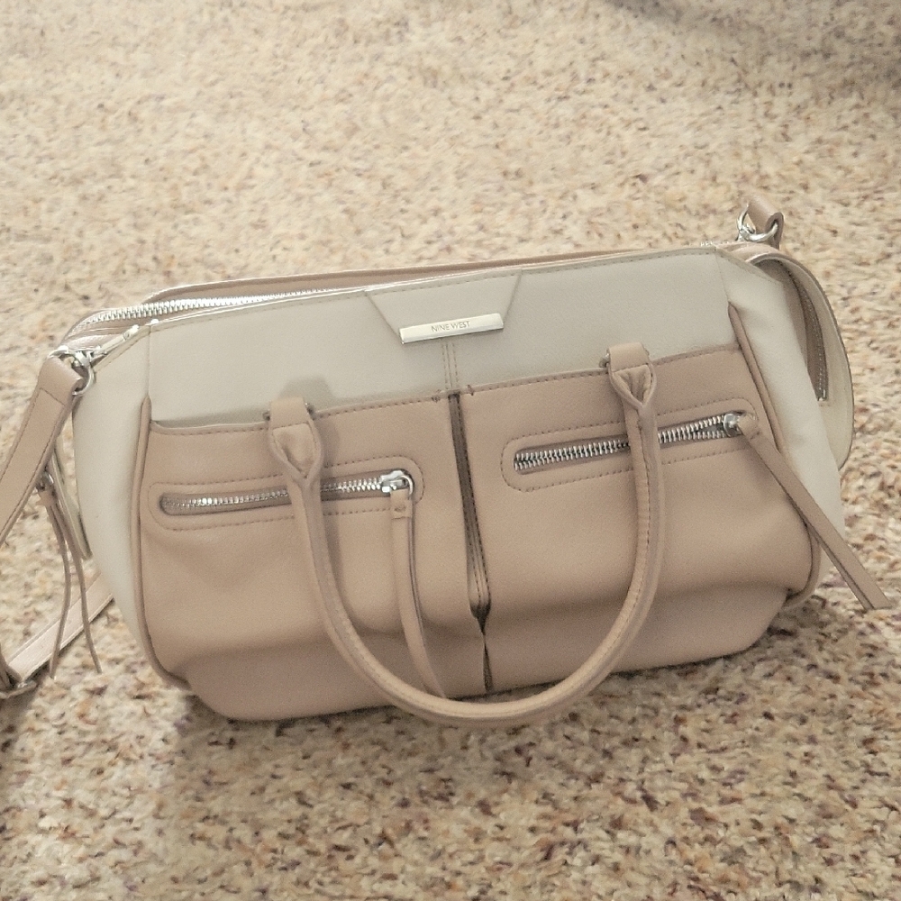 Nine West Beige and Cream Satchel